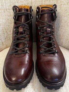 J. Peterman Italian Leather Hiker Boots Brown EU 41 W10 M8